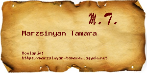 Marzsinyan Tamara névjegykártya